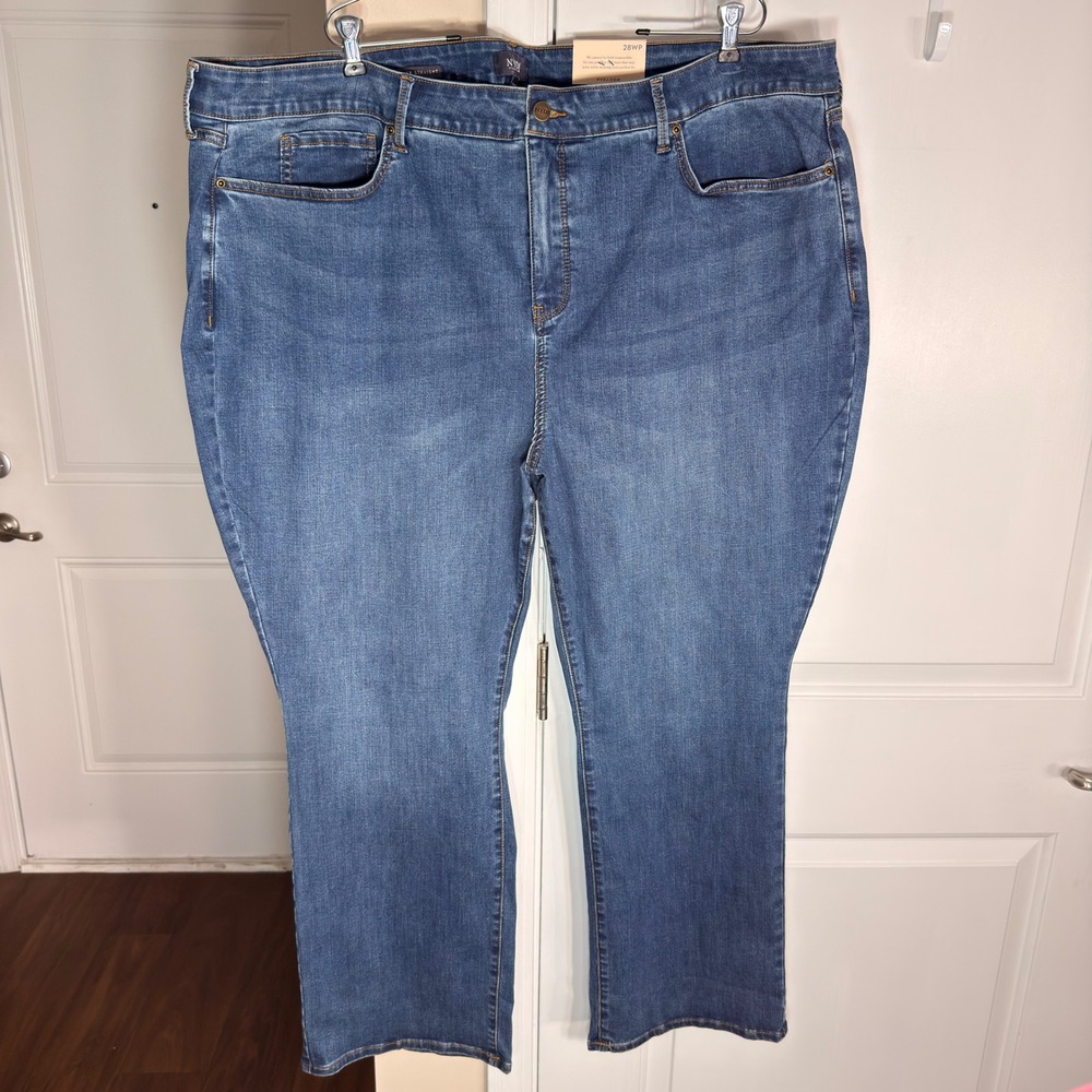 NYDJ Ellison High Rise Straight Jeans Presidio Cool Embrace Plus Petite 28WP